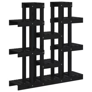 vidaXL, vidaXL Pflanzenständer Schwarz 104,5x25x109,5 cm Massivholz Kiefer, vidaXL Pflanzenständer Schwarz 104,5x25x109,5 cm Massivholz Kiefer