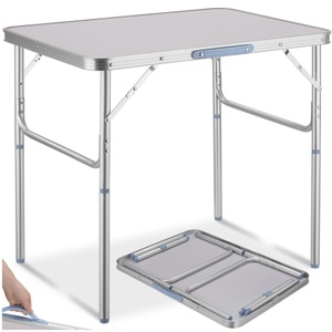 TecTake, Camping Klapptisch Aus Aluminium 75x55x60cm Unisex Grau 60 cm, Tectake - Camping Klapptisch aus Aluminium 75x55x68cm, 60 cm, Grau