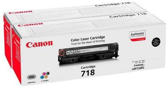 Canon, Original Tonerpatronen Twinpack XL schwarz Canon 2662B005, 718, Canon H718BK Toner bk - Canon No. 718BK, 2662B005 für z.B. Canon ISensys LBP -7200, Canon ISensys LBP -7200 c, Canon ISensys LBP -7200 cdn