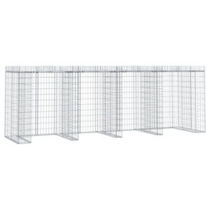 vidaXL, vidaXL Gabionen-Mülltonnenbox 350x91x120 cm Verzinktes Eisen