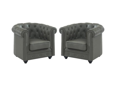 Vente-unique, Ledersessel 2erSet CHESTERFIELD Büffelleder Ledersessel 2erSet CHESTERFIELD Büffelleder, 
