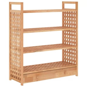 vidaXL, vidaXL Schuhregal mit Schublade 70x27x81 cm Massivholz Nussbaum