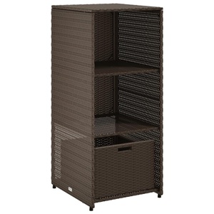 vidaXL, vidaXL Gartenschrank Braun 50x55x115 cm Poly Rattan, vidaXL Gartenschrank Braun 50x55x115 cm Poly Rattan