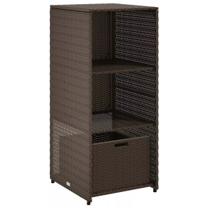 vidaXL, vidaXL Gartenschrank Braun 50x55x115 cm Poly Rattan, vidaXL Gartenschrank Braun 50x55x115 cm Poly Rattan