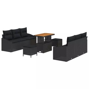 vidaXL, VidaXL - Garten-sofa poly-rattan, One Size, Schwarz