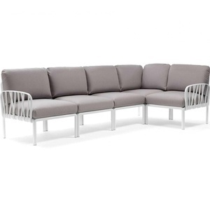 Nardi, Gartenlounge Komodo (5-tlg) weiss grau, Gartenlounge Komodo (5-tlg) weiss grau