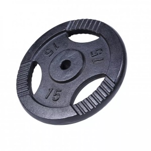 Gorilla sports, Hantelscheibe Guss Gripper Unisex Schwarz 15 kg, Gorilla Sports - Hantelscheibe Guss Gripper, One Size, Schwarz