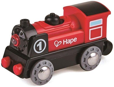 Hape, HAPE Lokomotive mit Batterieantrieb, Lokomotive NR. 1 batteriebetrieben in bunt