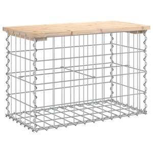 vidaXL, vidaXL Gartenbank aus Gabionen 63x31,5x42 cm Massivholz Kiefer