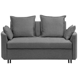 Beliani, Beliani 2-Sitzer Sofa Polsterbezug grau HOVIN, Beliani - Schlafsofa aus Polyester Skandinavisch HOVIN, One Size, Taubengrau