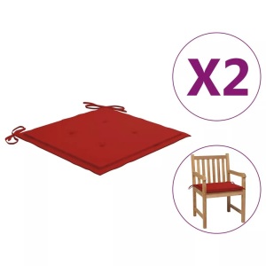 vidaXL, vidaXL Gartenstuhl-Kissen 2 Stk. Rot 50x50x4 cm, vidaXL Gartenstuhl-Kissen 2 Stk. Rot 50x50x3 cm Oxford-Gewebe