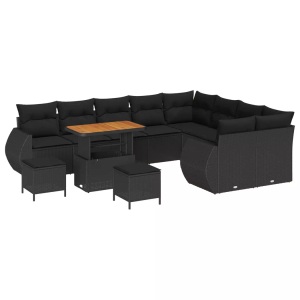 vidaXL, VidaXL - Garten-sofa poly-rattan, One Size, Schwarz