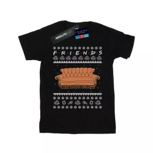 FRIENDS, Fair Isle Couch Tshirt Damen Schwarz XL