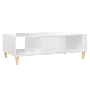 vidaXL, vidaXL Couchtisch Hochglanz-Weiß 103,5x60x35 cm Spanplatte