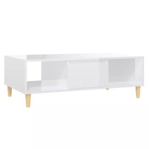 vidaXL, vidaXL Couchtisch Hochglanz-Weiß 103,5x60x35 cm Spanplatte