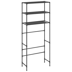 vidaXL, vidaXL Waschmaschinen-Regal mit 3 Ablagen Schwarz 69×28×169 cm, vidaXL Waschmaschinenregal 3 Ablagen Schwarz 69x28x169 cm