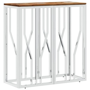 vidaXL, vidaXL Konsolentisch Silbern Edelstahl und Altholz Massiv, VidaXL - Konsolentisch edelstahl, One Size, Silber