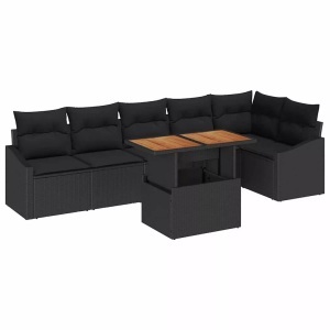 vidaXL, VidaXL - Garten-sofa-set poly-rattan, One Size, Schwarz