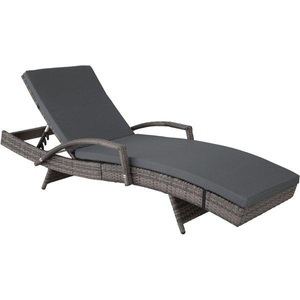 TecTake, Rattan Sonnenliege Océane Rattan Sonnenliege Océane, Tectake - Aluminium Rattan Sonnenliege Océane, One Size, Grau