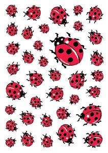 undefined, HERMA DECOR stickers ladybirds 3 sheets, HERMA Etiketten Decor 80x120mm 5439 Marienkäfer 3 Stück