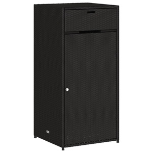 vidaXL, vidaXL Gartenschrank Schwarz 55x55x111 cm Poly Rattan