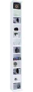 VCM, Holz CD DVD Stand Aufbewahrung Standregal Bücherregal Deko Regal Bigol Holz CD DVD Stand Aufbewahrung Standregal Bücherregal Deko Regal Bigol, VCM - Holzregal stehend | platzsparender CD Schrank für 204 CDs oder 72 DVDs Maße: H. 180 x B. 21 T. 20 cm Elegantes DVD Regal Blu-Ray Regal, One Size, Weiss