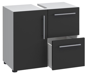 VCM, Badmöbel Badunterschrank Waschbeckenunterschrank Badezimmer Flandu Schublade Badmöbel Badunterschrank Waschbeckenunterschrank Badezimmer Flandu Schublade, VCM - Badmöbel Badunterschrank Waschbeckenunterschrank Badezimmer Flandu Schublade, 61cm, Weiss / Anthrazit