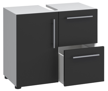 VCM, Badmöbel Badunterschrank Waschbeckenunterschrank Badezimmer Flandu Schublade Badmöbel Badunterschrank Waschbeckenunterschrank Badezimmer Flandu Schublade, VCM - Badmöbel Badunterschrank Waschbeckenunterschrank Badezimmer Flandu Schublade, 61cm, Weiss / Anthrazit