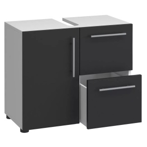 VCM, Badmöbel Badunterschrank Waschbeckenunterschrank Badezimmer Flandu Schublade Badmöbel Badunterschrank Waschbeckenunterschrank Badezimmer Flandu Schublade, VCM - Badmöbel Badunterschrank Waschbeckenunterschrank Badezimmer Flandu Schublade, 61cm, Weiss / Anthrazit