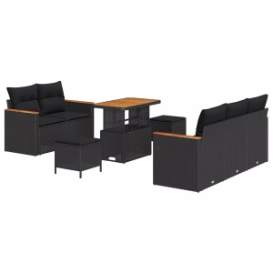 vidaXL, VidaXL - Garten-sofa poly-rattan, One Size, Schwarz