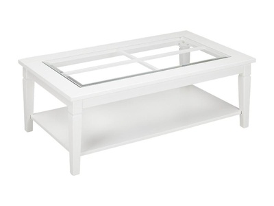 Vente-unique, Couchtisch Glas Massivholz Gerande Couchtisch Glas Massivholz Gerande, 