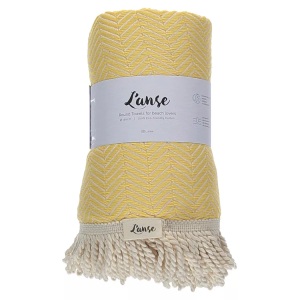 L'Anse, L'Anse - Badetuch Chevron, One Size, Gelb Bunt