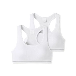 Schiesser, Bustiers 2er-Pack Doppelripp weiß - Long Life Cotton 140, Bustiers 2er-Pack Doppelripp weiß - Long Life Cotton 140