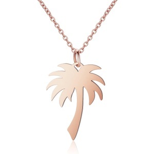 undefined, Ailoria - Palmenhalskette mit Schmucktäschchen, AILORIA - PALMIER Halskette, 50 CM, Roségold