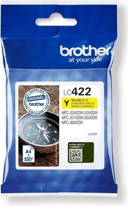 Brother, Brother Tintenpatrone, gelb, LC-422Y, (550 Seiten), Brother Tintenkartusche LC422Y