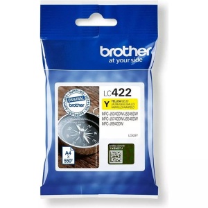 Brother, Brother Tintenpatrone, gelb, LC-422Y, (550 Seiten), Brother Tintenkartusche LC422Y