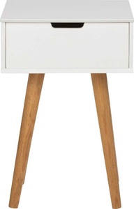 Moerteens, home24 Nachttisch Mitra, AC Design Nachttisch »Mitra 40 x 30 x 61,5 cm, Nature/Weiss«