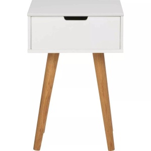 Moerteens, home24 Nachttisch Mitra, AC Design Nachttisch »Mitra 40 x 30 x 61,5 cm, Nature/Weiss«