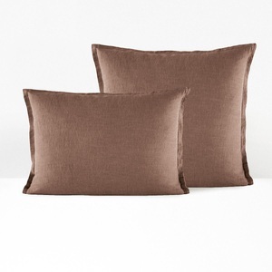 LA REDOUTE INTERIEURS, Kissen- und Nackenrollenbezug Linot aus vorgewaschenem Leinen Kissen- und Nackenrollenbezug Linot aus vorgewaschenem Leinen, La Redoute Intérieurs - Kissen- und Nackenrollenbezug Linot aus vorgewaschenem Leinen, 63X63CM, Braun