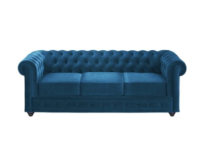 Vente-unique, Sofa 3Sitzer Samt CHESTERFIELD Sofa 3Sitzer Samt CHESTERFIELD, Vente-unique - Sofa 3Sitzer Samt CHESTERFIELD, One Size, Blau