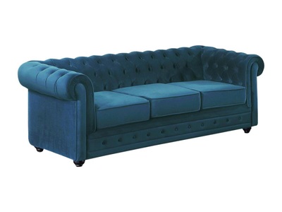 Vente-unique, Sofa 3Sitzer Samt CHESTERFIELD Sofa 3Sitzer Samt CHESTERFIELD, Vente-unique - Sofa 3Sitzer Samt CHESTERFIELD, One Size, Blau