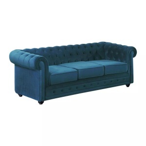Vente-unique, Sofa 3Sitzer Samt CHESTERFIELD Sofa 3Sitzer Samt CHESTERFIELD, Vente-unique - Sofa 3Sitzer Samt CHESTERFIELD, One Size, Blau