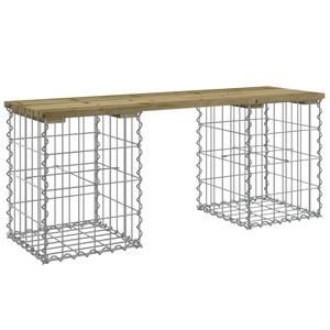 vidaXL, vidaXL Gartenbank aus Gabionen 103x31x42 cm Kiefernholz Imprägniert, vidaXL Gartenbank aus Gabionen 103x31x42 cm Kiefernholz Imprägniert