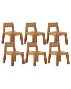 Beliani, Beliani Gartenstuhl Akazienholz hellbraun 6er Set LIVORNO, 