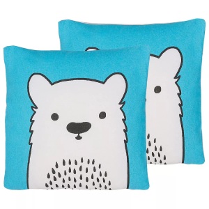 Beliani, Kissen 2er Set aus Baumwolle Modern WARANASI Kissen 2er Set aus Baumwolle Modern WARANASI, Beliani - Dekokissen 2er Set aus Baumwolle Modern WARANASI, One Size, Blau Bunt