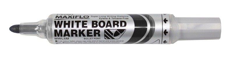 Pentel, PENTEL Whiteboard Marker 6mm MWL5M-AO schwarz, Pentel Maxiflo, 6mm, schwarz, Whiteboard Marker, runde Spitze, MWL5M-AO