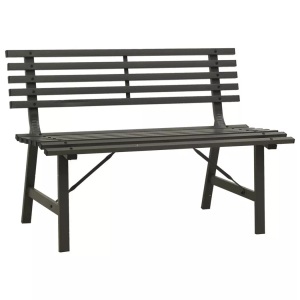 vidaXL, vidaXL Gartenbank 110 cm Stahl Schwarz, vidaXL Gartenbank 110 cm Stahl Schwarz