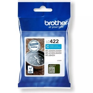 Brother, Brother Tintenpatrone, blau, LC-422C, (550 Seiten), Brother Tintenkartusche LC422C