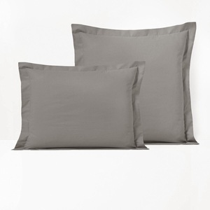 LA REDOUTE INTERIEURS, Unifarbener Kissenbezug aus Baumwolle mit Stehsaum Scenario, La Redoute Intérieurs - Kissenbezug Scenario mit Stehsaum, 63X63CM, Grau