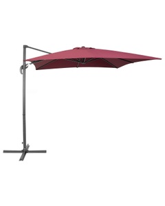 Beliani, Beliani Ampelschirm 250 x 250 x 235 cm burgunderrot/dunkelgrau MONZA, Beliani - Ampelschirm aus Polyester MONZA, One Size, Weinrot